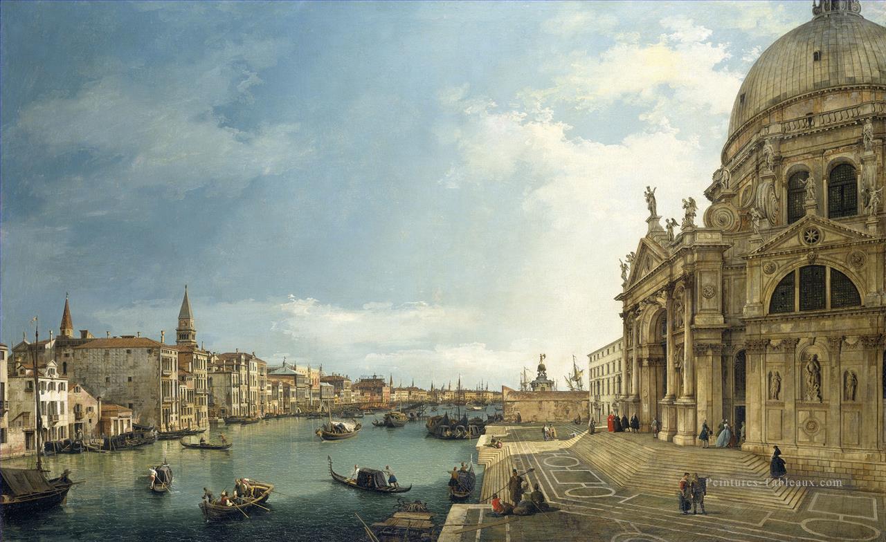 Le Grand Canal à l’église Salute Canaletto Peintures à l'huile